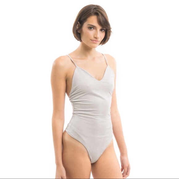 Grey Suede Bodysuit - Picture 5 of 7